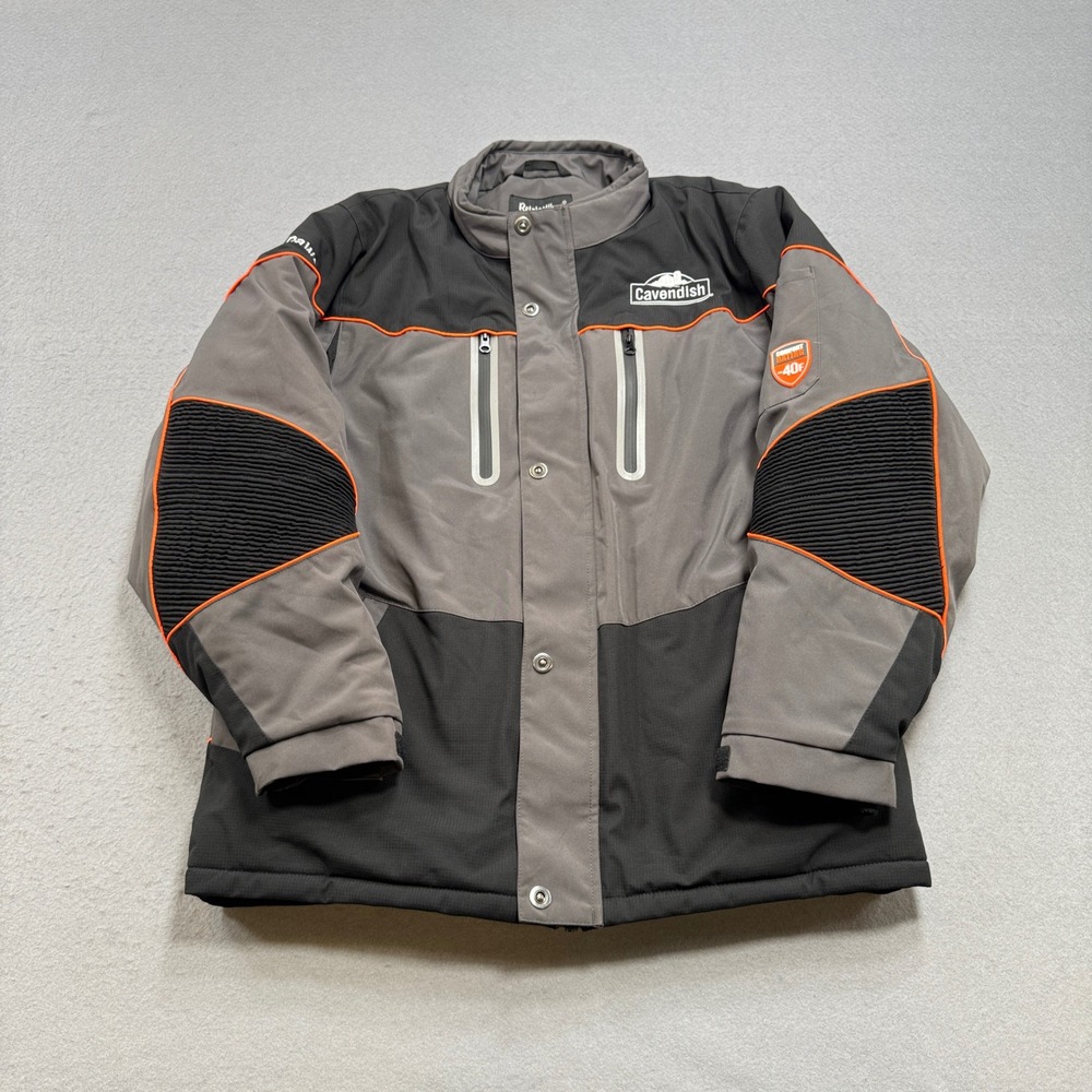 RefrigiWear Work Jacket Men's Large Gray Black Insulated Thermal Heavy Duty -40F